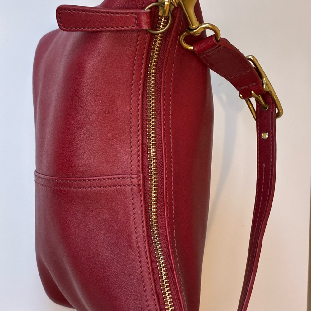 Coach Vintage Red Leather Shoulder Bag Y2K - Picture 3 of 15